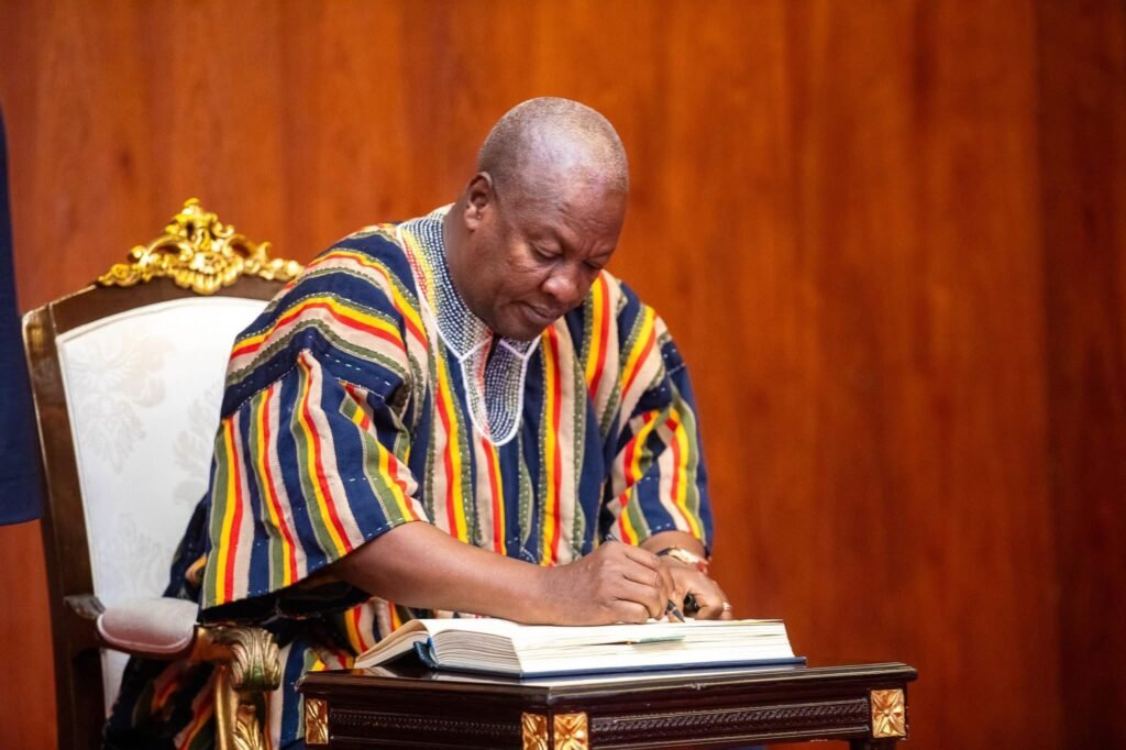 President Mahama swearing in members of the Ghana Police Council at Jubilee House