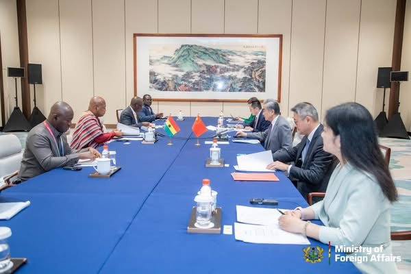 Ghana Foreign Minister Samuel Okudzeto Ablakwa with Chinese officials at China-Africa Summit