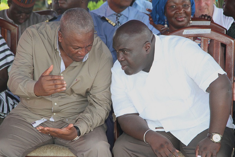 Former president John Mahama and Julius Debrah at a public event