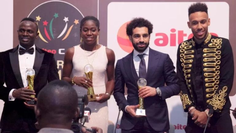 Sadio Mane, Asisat Oshoola, Mo Salah and Pierre-Emerick Aubameyang all win at the CAF awards bash | Credit: EPA