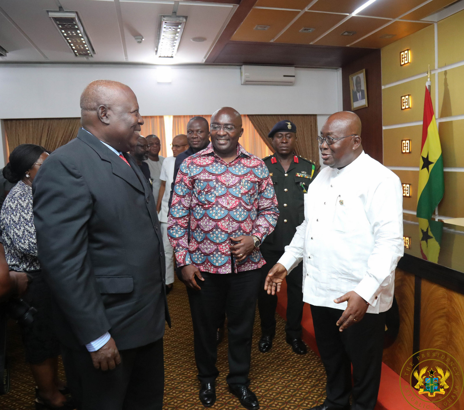 President Akufo-Addo interacting with the Vice President and Martin Amidu - the Special Prosecutor