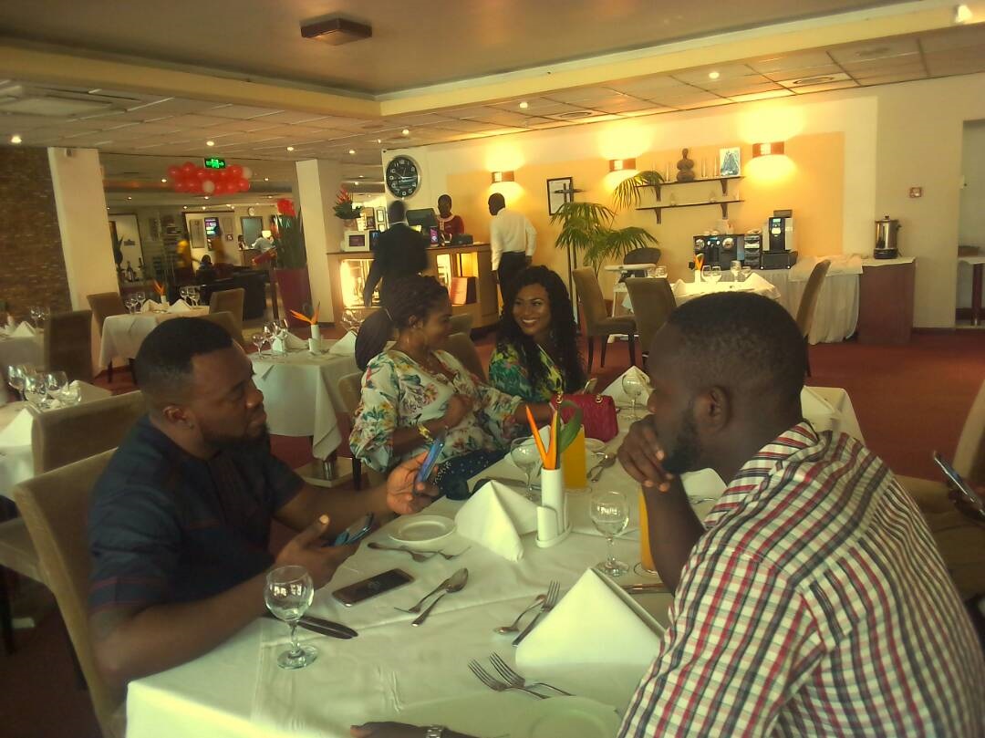 Jon Germain interacting with his fans at the Accra City Hotel