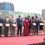 The representatives of the donor Missions in a group picture with Mrs. Botchway