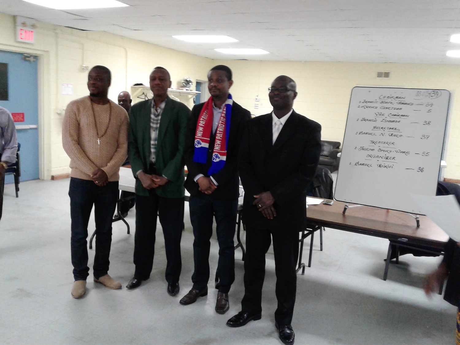 Dr. Francis Wiafe-Amoako chairman-elect NPP, Toronto, Nana Yaw Ameh, Samuel Ofosu Ware, Samuel Asirifi (from right to left).