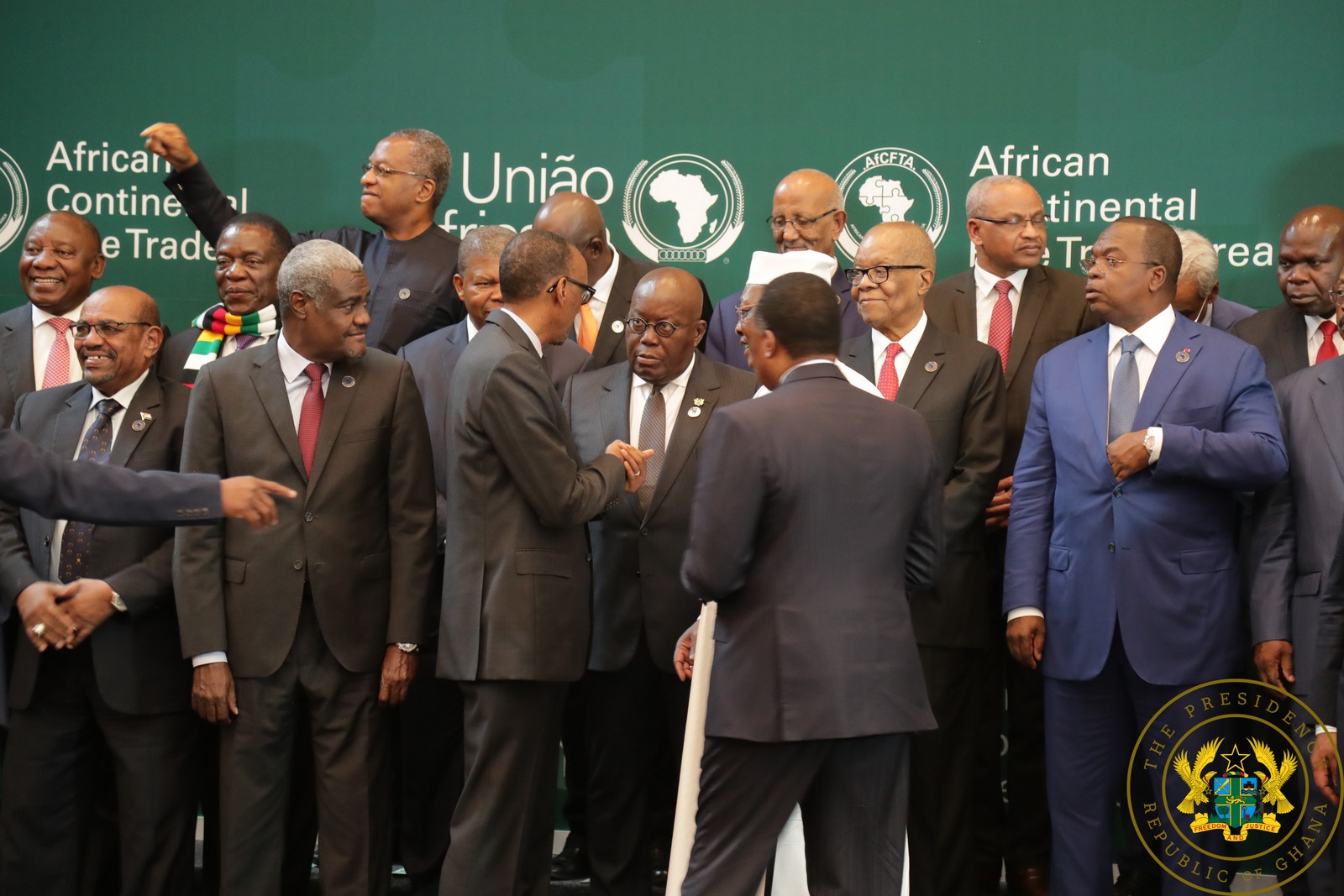 President Akufo-Addo interacting with President Paul Kagame
