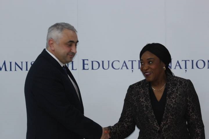 Shirley Ayorkor Botchway and Romania Education Minister