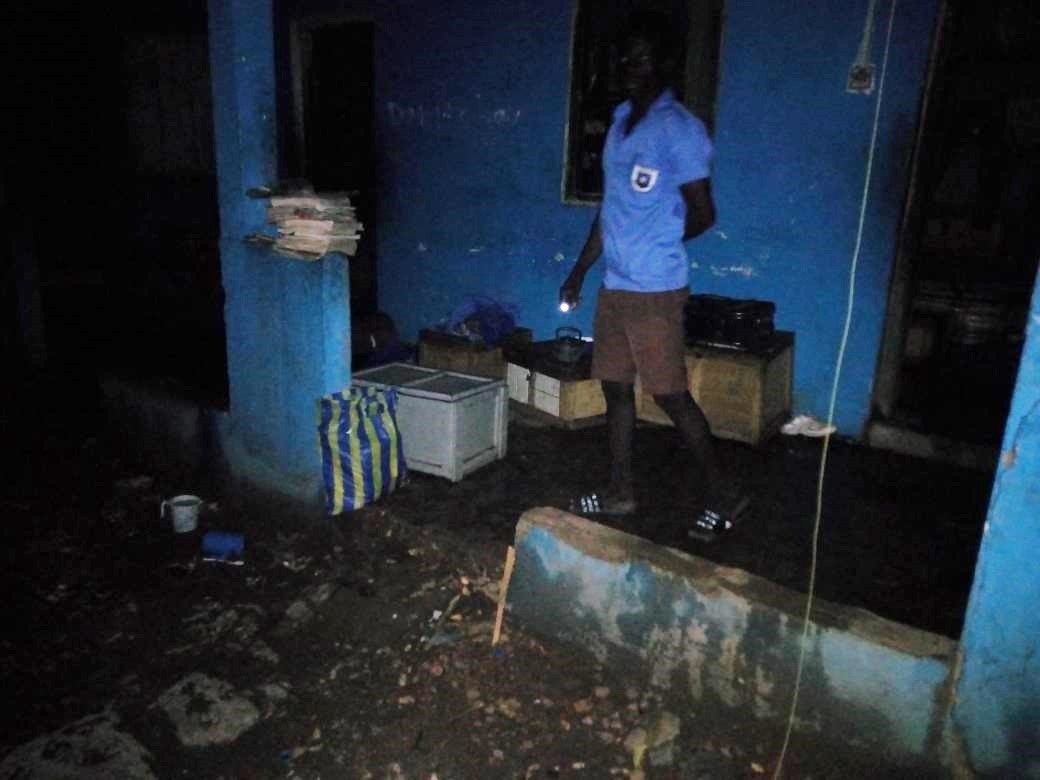 A student of Awe Senior High School stranded Thursday night after the storm ravaged parts of Navrongo