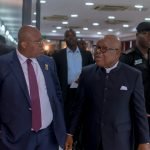 Dr Kotei Dzani and Prof. Mike Oquaye (r)