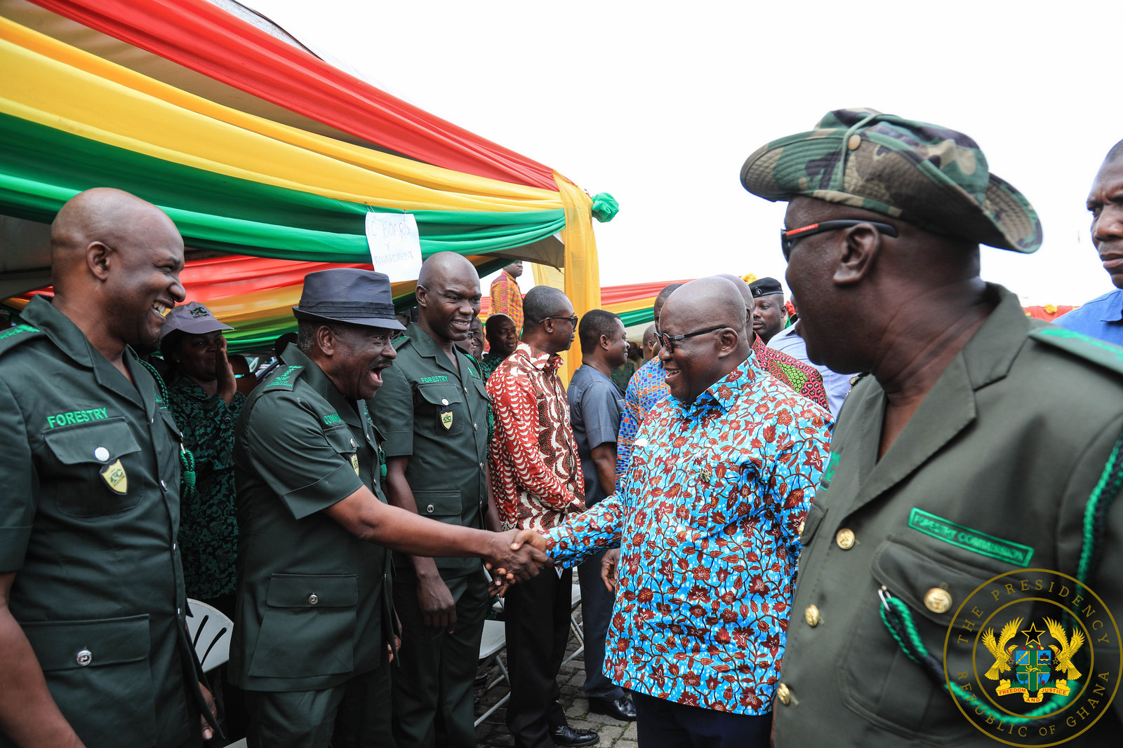 President Akufo-Addo exchanging pleasantries with the gathering