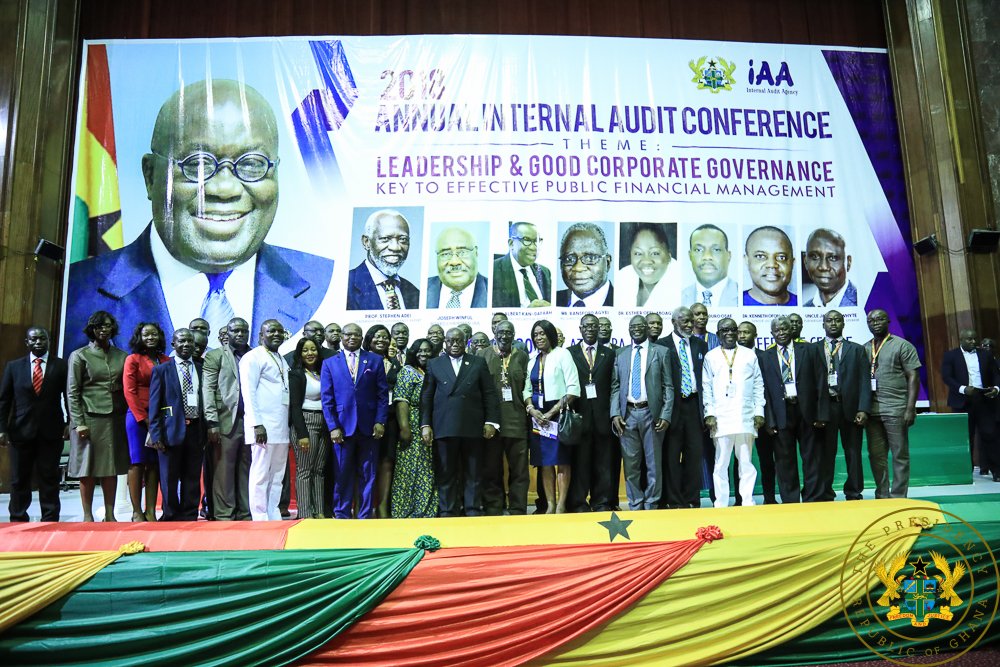 President Akufo-Addo with the leadership of the Internal Audit Association