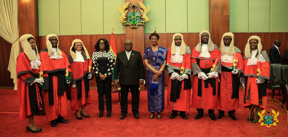 President Akufo-Addo with the new High Court Judges