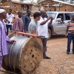 MP Oppong Nkrumah (white top) at the project site