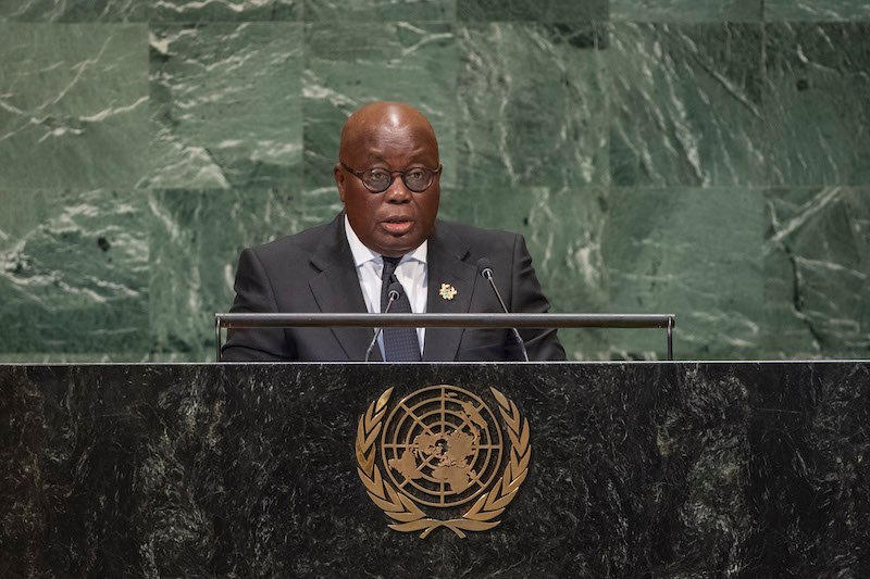 President Akufo-Addo addressing the UN