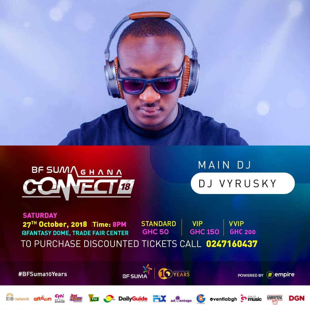 DJ Vyrusky is the main man on the turntable at the big concert
