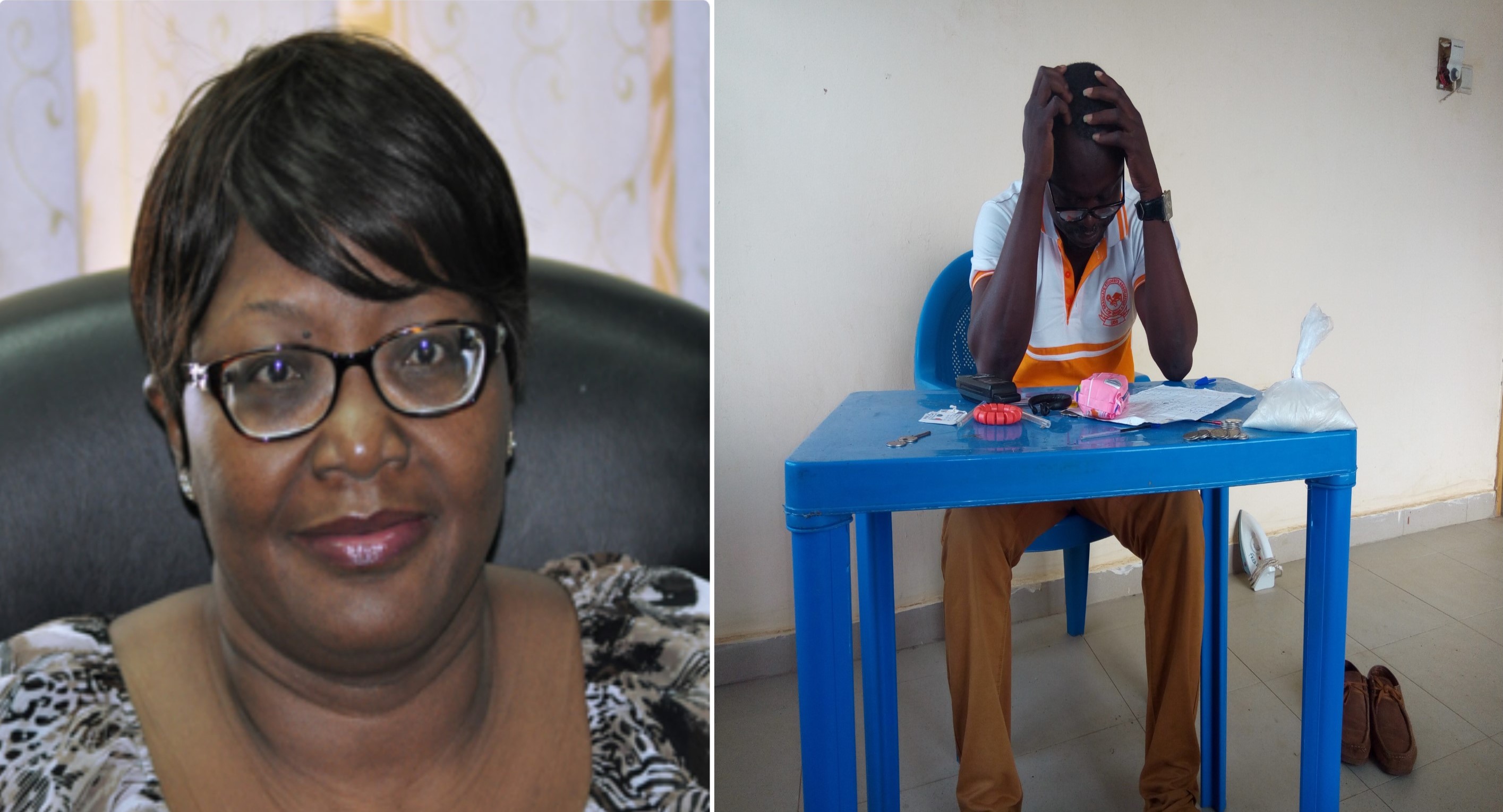 Generic picture. Dr Margaret Chebere (left) and a distraught Dr Francis Ibrahim-Betonsi (left)