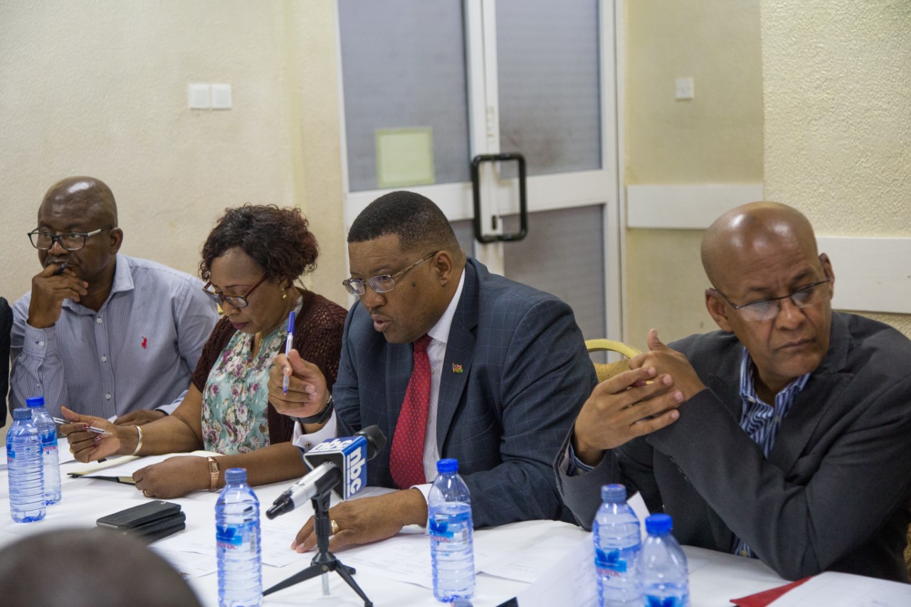 From right: Mr. Willem Gaeiemann, Leader of Delegation; HE Charles Josob, High Commissioner of Namibia to Ghana; HE Elizabeth Salamatu Forgor, High Commissioner of Ghana to Namibia and an official