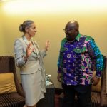 President Akufo-Addo with the UK Minister of State for Africa Harriet Baldwin