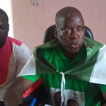 Upper East Regional Secretary of the NDC Donatus Akamugri addressing the press Sunday