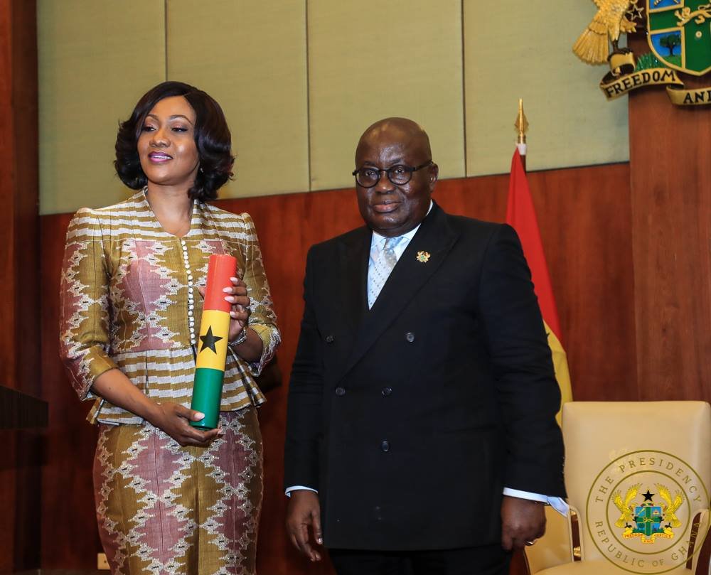 Akufo-Addo and Jean Mensa during her appointment