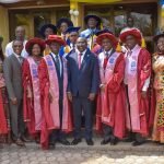 Dr Mahamudu Bawumia and officials of Pentecost Uni