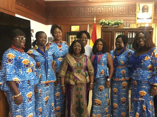 Members of ECG Power Queens with Chief of Staff