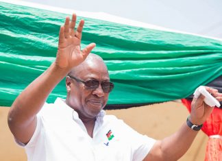 Former president John Mahama during his campaign tour