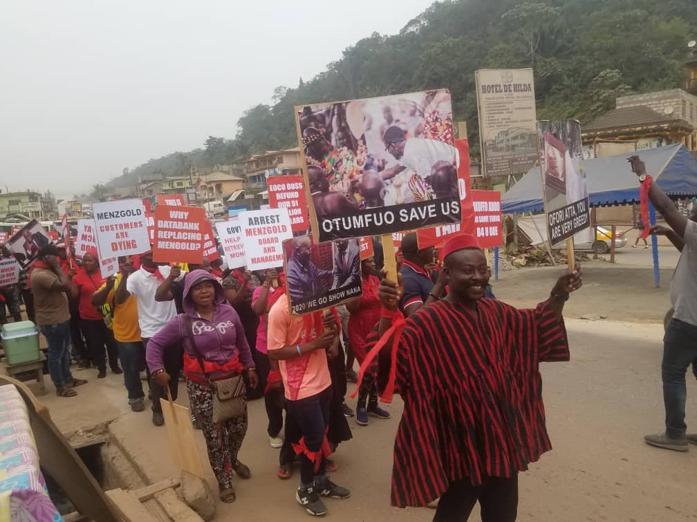 Tarkwa: Menzgold customers protest, threaten disruption in next demo