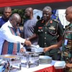 President Akufo-Addo serving some army personnel after the event