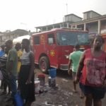 Dejected faces at the fire scene