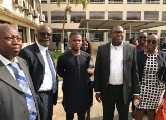 Samuel Ofosu Ampofo and other NDC officials at the CID Headquarters a few weeks ago