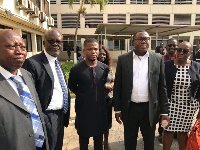 Samuel Ofosu Ampofo and other NDC officials at the CID Headquarters a few weeks ago