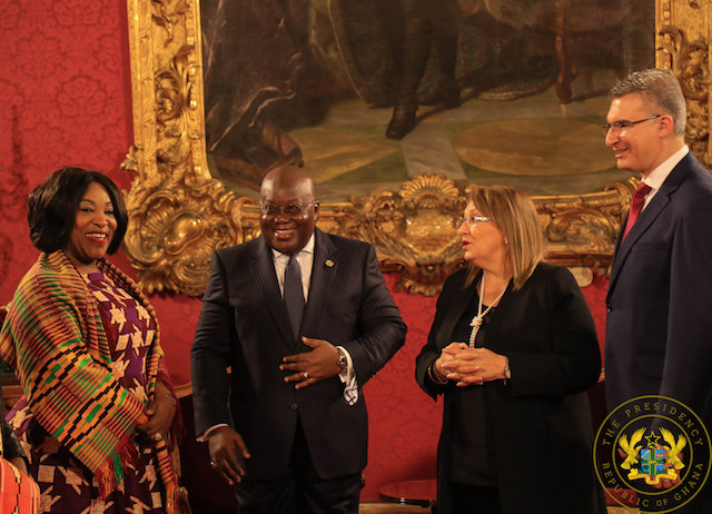 President Akufo-Addo and President Coleiro Preca with the respective Ministers for Foreign Affairs