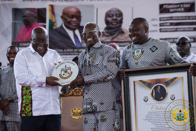 President Akufo-Addo presented with a citation by Adisadel College