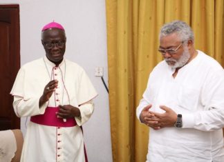 Rawlings and Rev Kwofie at his residence