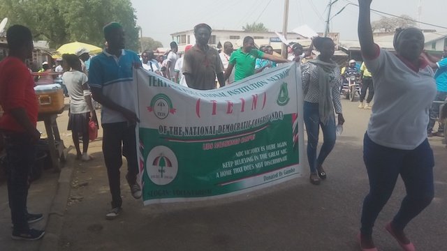 The walk took party supporters through the main streets of Navrongo