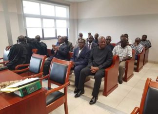 Mr. John Mahama and other officials of the NDC in court ahead of the hearing