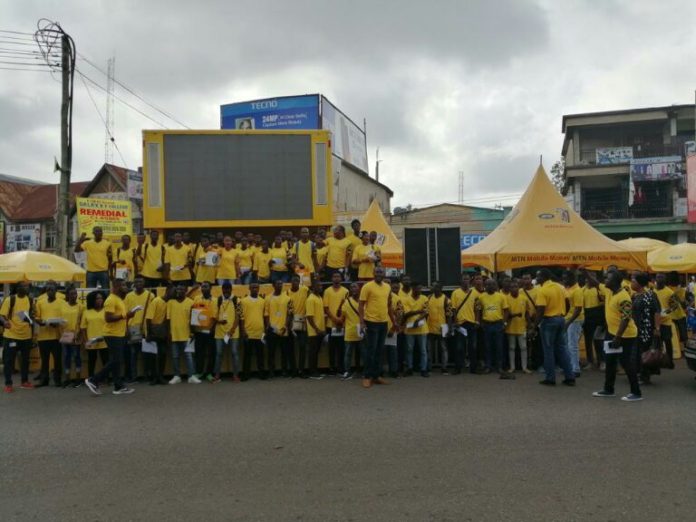 Some staff of MTN who had one on one interactions with customers during the Outreach