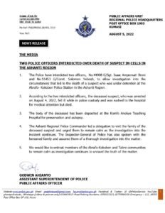 Interdicted License Example Two Police officers interdicted over death of suspect in cells – Starr Fm