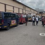 KMA transport task force impounding commercial vehicles for overcharging passengers in Kumasi.