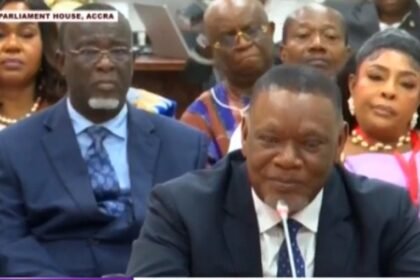 Justice Dzamefe speaking at Supreme Court vetting in Parliament.