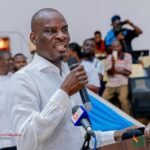 Education Minister Haruna Iddrisu interacts with students during 2025 BECE tour in Bono East