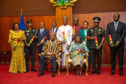 President Mahama swearing in members of the Ghana Police Council at Jubilee House