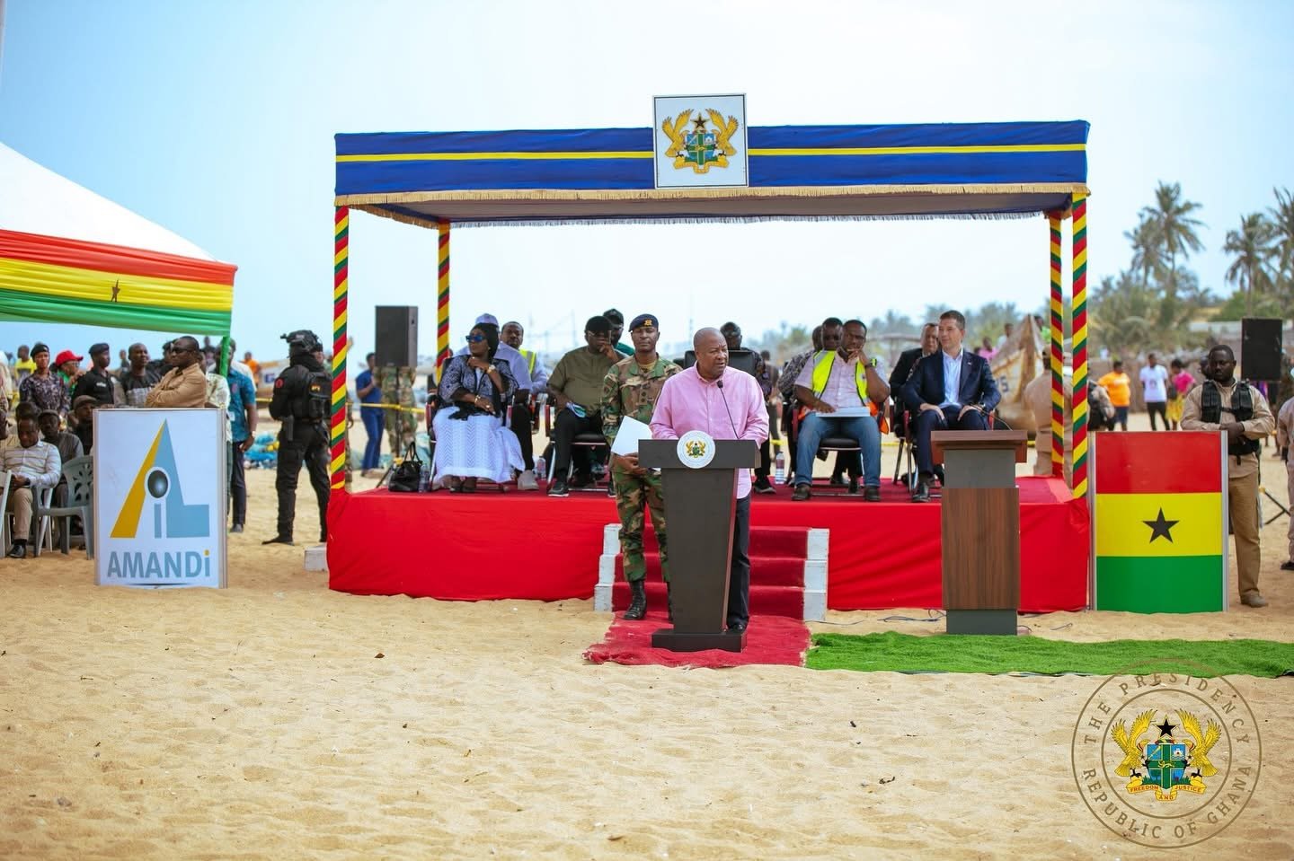 John Mahama cuts sod at Blekusu for Phase II coastal protection project in Volta Region