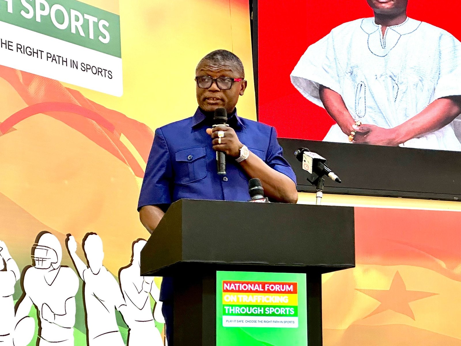 Kofi Adams raises alarm over rising human trafficking through sports at IOM National Forum